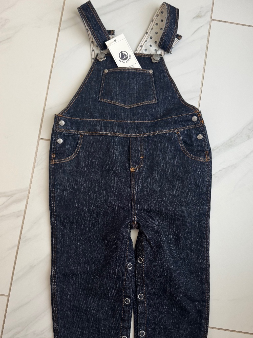 Petit Bateau 18m overall and long sleeve shirt set